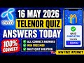 Today Telenor Quiz Answers 16 May 2026|correct answer 