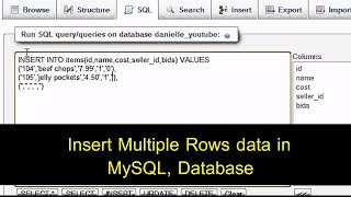how to Insert Multiple Rows data Into database in MySQL, Database Tutorial for  Beginners #5