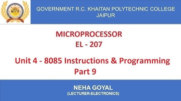 EL 207 Unit4 Machine Control Instructions by Neha Goyal from R C Khaitan Jaipur