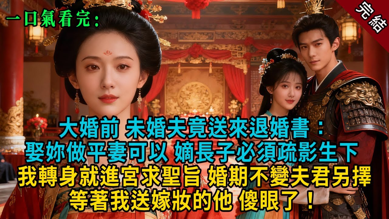 【完結爽文】大婚前，未婚夫竟送來退婚書：娶妳做平妻可以，嫡長子必須疏影生下，我轉身就進宮求聖旨，婚期不變夫君另擇，等著我送嫁妝的他，傻眼了！