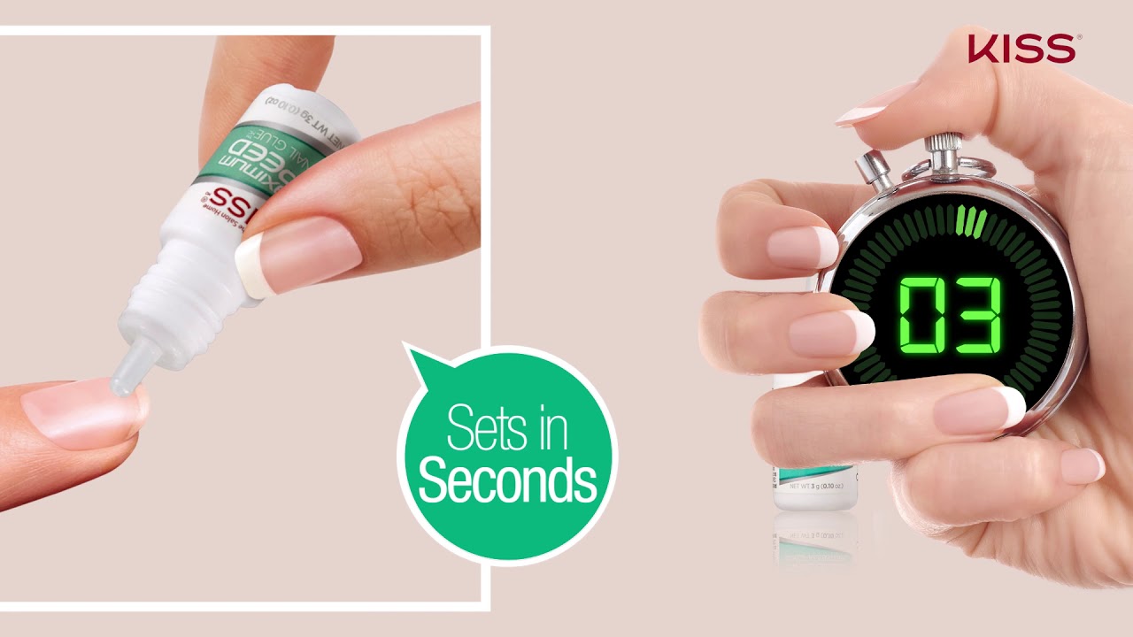 The New Nail Adhesive That Bonds In Seconds ! Kiss Nail Glue YouTube