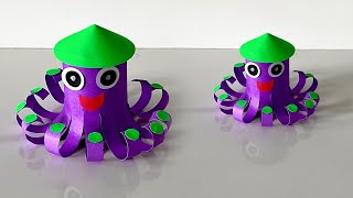 How to make paper octopus 🐙 Easy craft ideas || paper water animal || Krafty Canvas