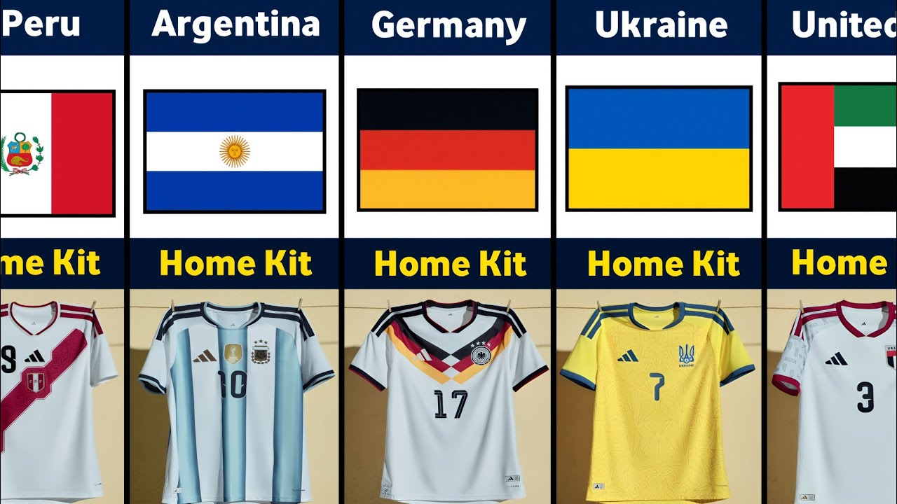 Чемпионат мира по футболу FIFA 2026: представлены новые домашние формы национальных сборных!