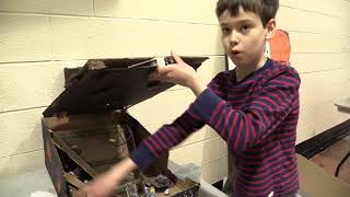 Argyle Elementary School students build cardboard arcade