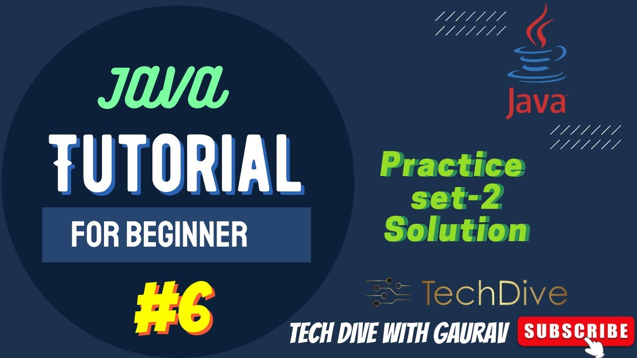 Practice Set-2 solution | basics of java questions | Tutorial #6 - YouTube