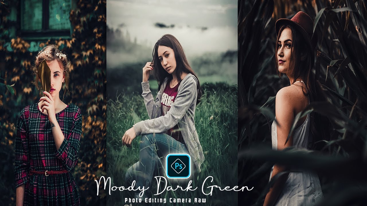 Moody Dark Green Tone Photoshop | Color Grading Photo Editing Camera Raw Tutorial