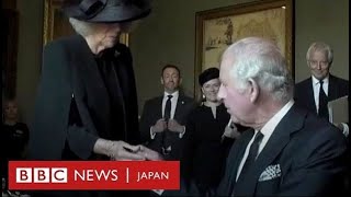 チャールズ英国王の記帳中、ペンからインクが漏れて……