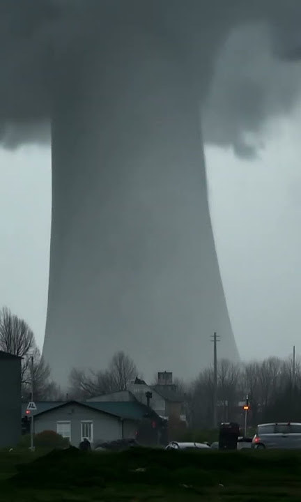 Tornado spinning the wind and clouds