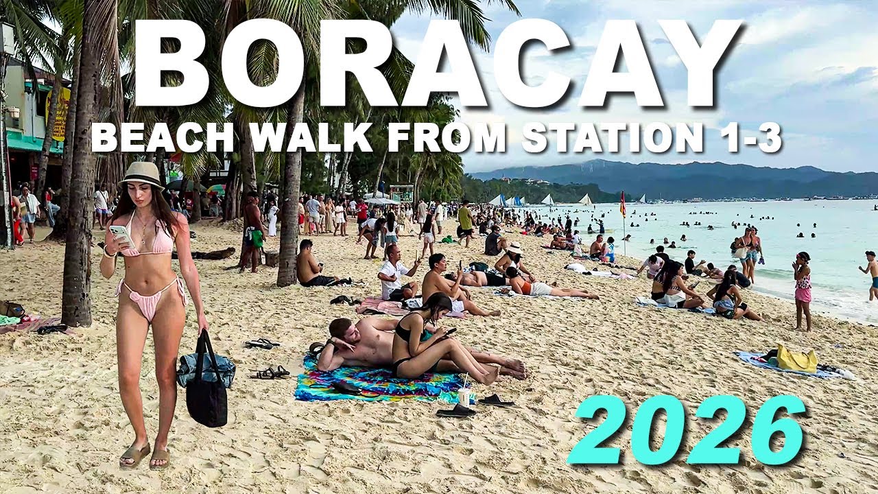 This is the Philippines' BEST Beach! BORACAY 2026 Full Walking Tour from Station 1 to 3