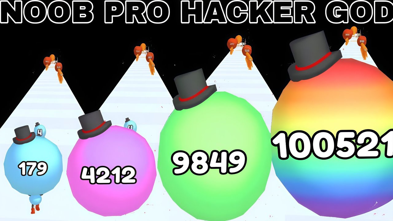 Amazing Gameplay-NOOB VS PRO VS HACKER VS GOD in Big Head Run