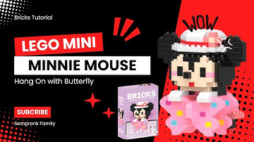 LEGO MINI BUILD MINNIE MOUSE HANG ON WITH PINK BUTTERFLY BRICKS TUTORIAL (bahasa)