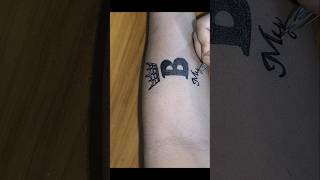 'B' Letter Tattoo Design 🌹❤️|Black Gel pen ...#tattoo #tattoo #diytattoo #art