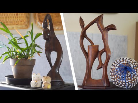 Vintage Mid Century Modern Biomorphic Wood Sculpture – Olson House