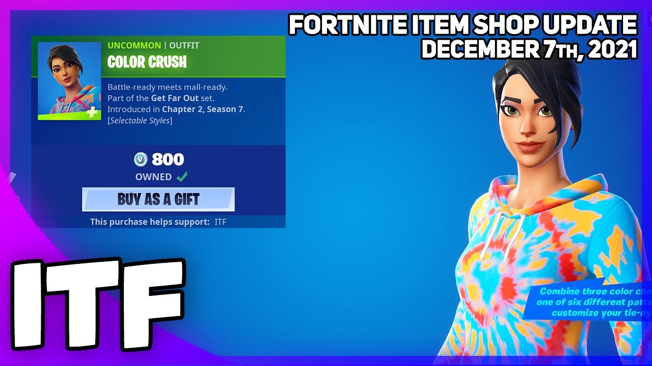 Fortnite Item Shop TIE DYE SKINS ARE BACK! [December 7th, 2021