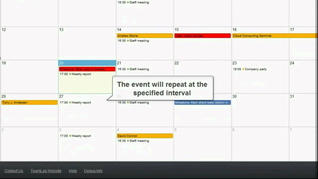 How to add a recurring event to your Teamlab Calendar