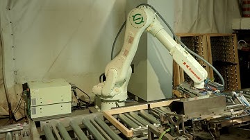 A Kawasaki general-purpose robot assembles furniture frames