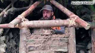 Turning a Giant Tree into a Secret Stone House – An Amazing Survival Project