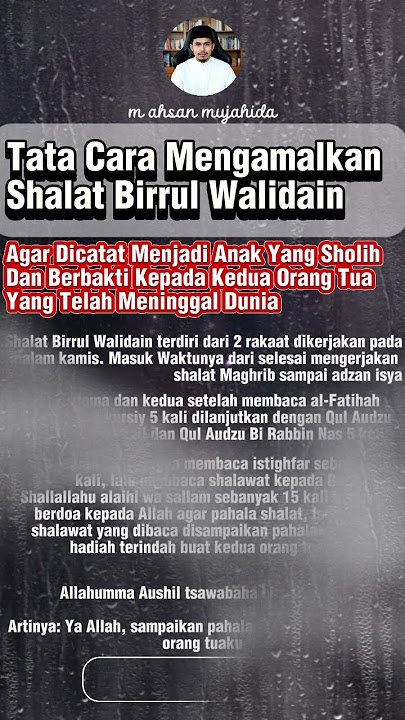 Rahasia Sholat Birrul Walidain Untuk Meningkatkan Kualitas Hidup Anda