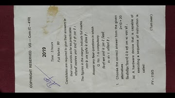 UG B.com semester 4 BBMKU or VBU computer application in business Questions paper||