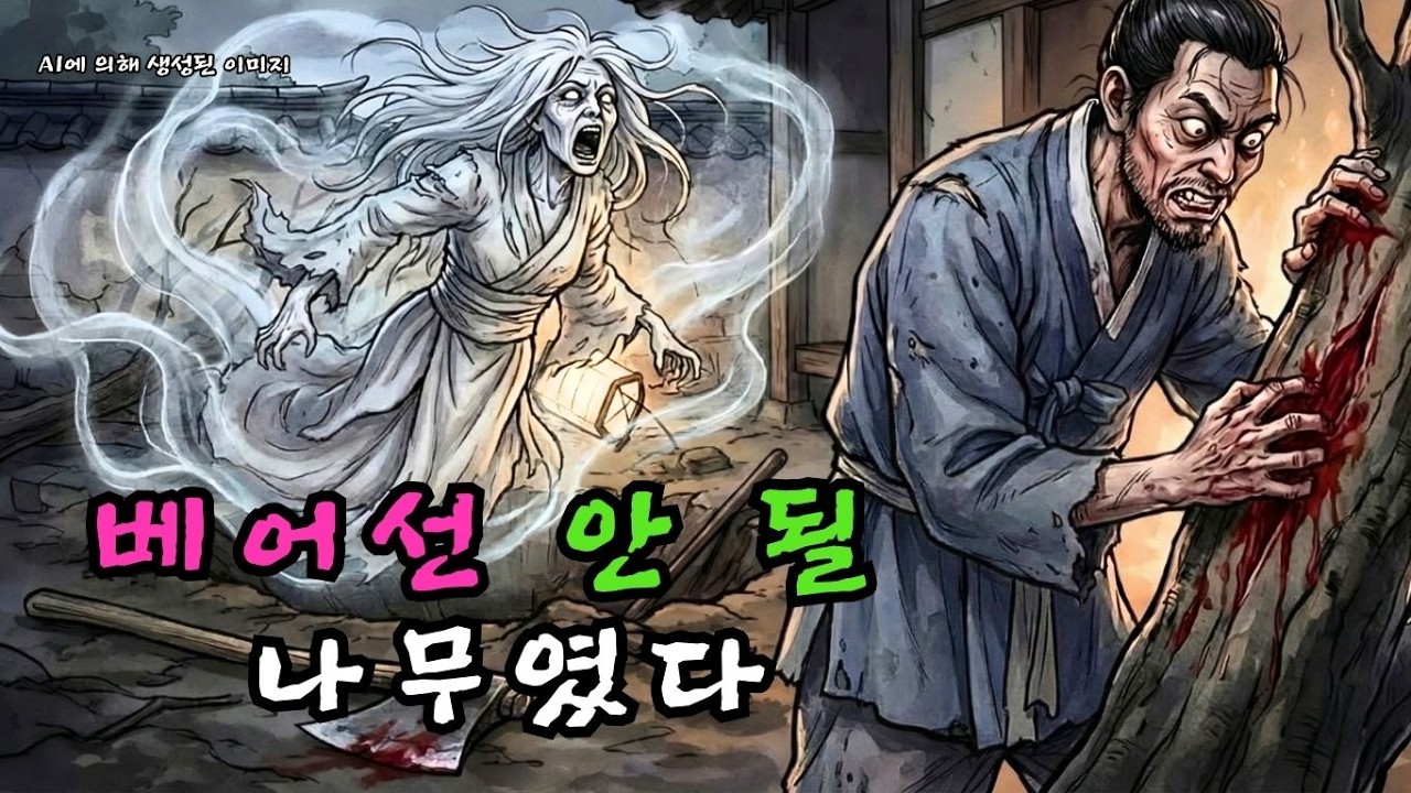 베어질 때 피를 흘리는 마당의 홰나무, 목수는 나무의 결에서 잃어버린 아내의 얼굴을 발견하고 경악한다 | 야담 | 민담  |  조선시대