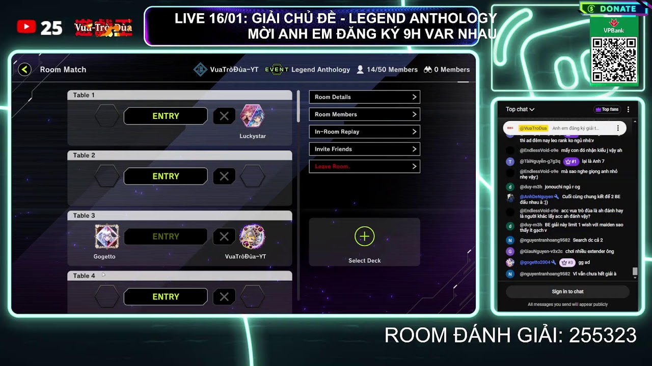 Live 16/01: Giải chủ đề - LEGEND ANTHOLOGY - mời anh em đăng ký 9h Var nhau