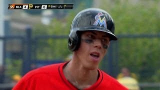 MIA@PIT: Yelich adds to lead with first career homer
