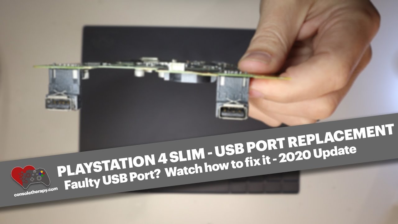 How to repair faulty port on a PS4 Slim - We show you to replace your USB port - YouTube