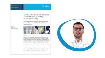 Quality Control of Lithium-Ion Battery Electrolytes and Solvents by UV-Vis Spectroscopy
