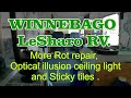 1985 WINNEBAGO LeSharo RV Restoration. Part 14 -  ROT Removal, Stick on Tiles and  Illusion light.
