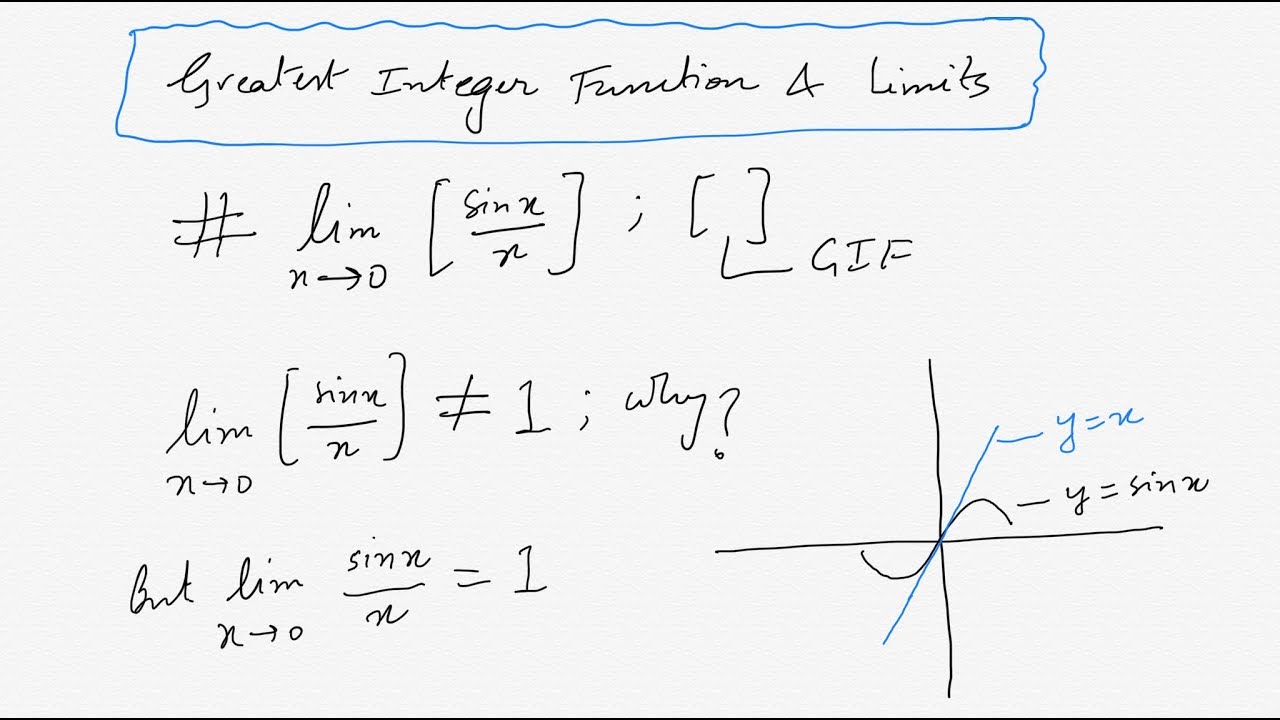 Limits Greatest Integer Function Limit Sinx X As X Tends To Zero Youtube Limits Greatest Integer Function Limit Sinx X As X Tends To Zero Youtube