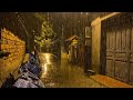 Gentle Rain on a Deserted Alley in Town at Night - Sweet Rain Sounds for Sleeping and Relaxing