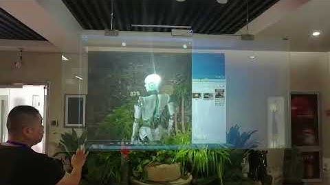 Interactive projection glass virtual rear projection system laser touch module support finger touch