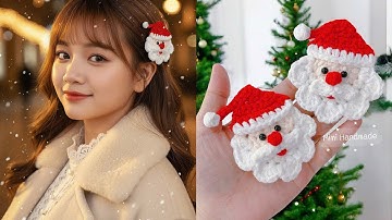 Móc Kẹp Tóc Ông Già Noel Siêu Dễ 🎅🏻 Santa Claus Hair Clip Crochet | Mimi Handmade