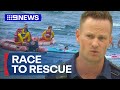 Mass rescue at Sydney&#39;s Maroubra beach | 9 News Australia