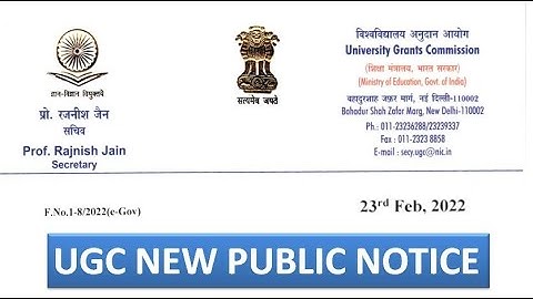 UGC NEW PUBLIC NOTICE (23/02/2022)