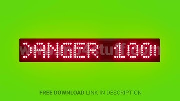 Danger 1000 Volts Scrolling Red Dot Matrix LED Text Animation on Green Screen Seamless Loop