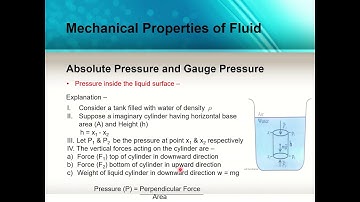 12th Physics Chapter 2 Mechanical Properties of fluids - Absolute Pressure and Gauge Pressure