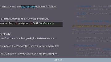 How to Easily Restore a .bak File using pg_restore Command in PostgreSQL