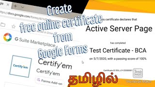 How to create e-certificate using google forms? | ecertifcates using certify'em | Tamil