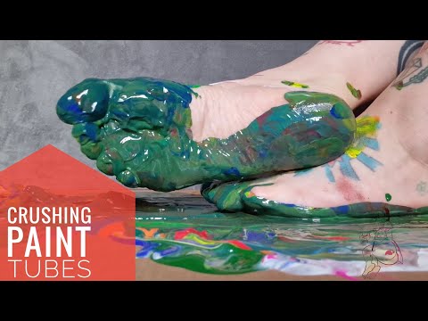 CRUSHING PAINT TUBES with WHITE SOCKS