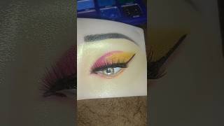 Yellow Pink Cut Crease Eye Makeup 💛💗 | Easy Tutorial#makeup#vimalsinghmakeovers#eyemakeup