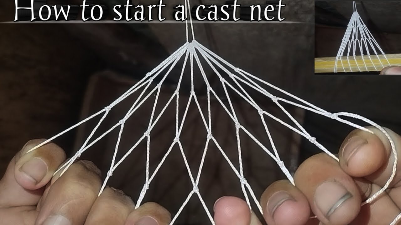 Makinga Net how to start a cast net | how to start weaving the net | making a net ...