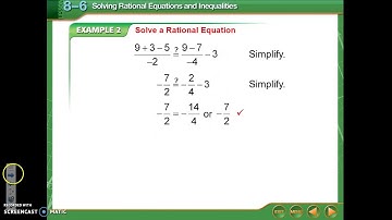 8.6A - Solving Rational Equations and Inequalities
