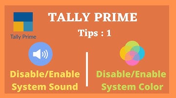 Tally Prime Tips -1 Disable and Enable Beep and Color - Tally Prime Tutorial in Hindi