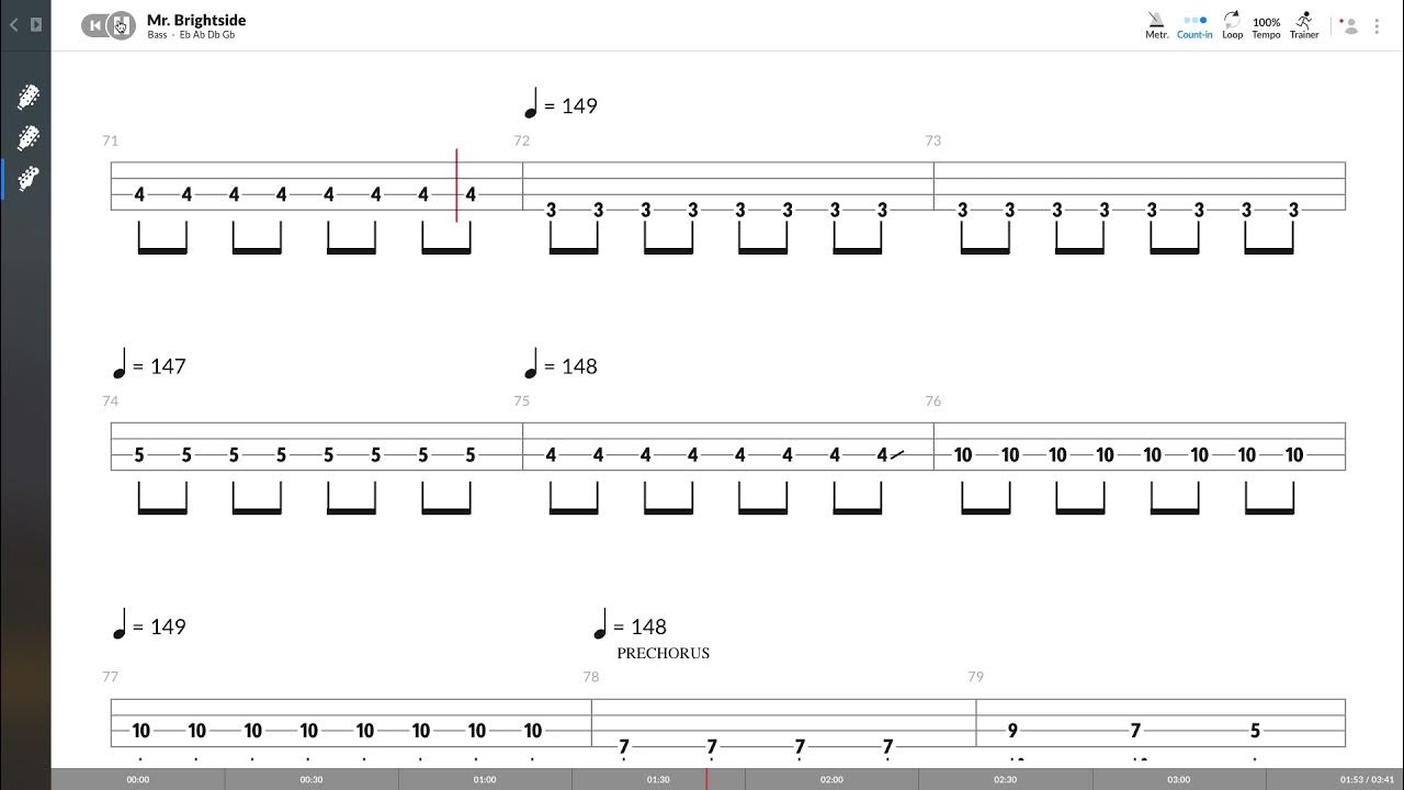 The Killers - Mr. Brightside (BASS TAB PLAY ALONG) The Killers - Mr. Brightside (BASS TAB PLAY ALONG)