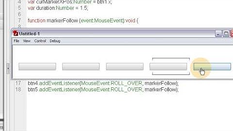 Flash Menu Button Marker Animation Tween Class Tutorial - Learn ActionScript 3.0