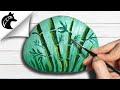 how to paint bamboo rock painting tutorial for beginners