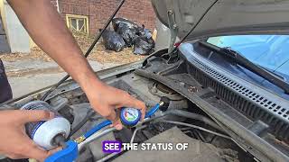 AC recharge in Toyota Corolla. How to recharge R134 a refrigerant in Toyota. #toyota #corolla #freon