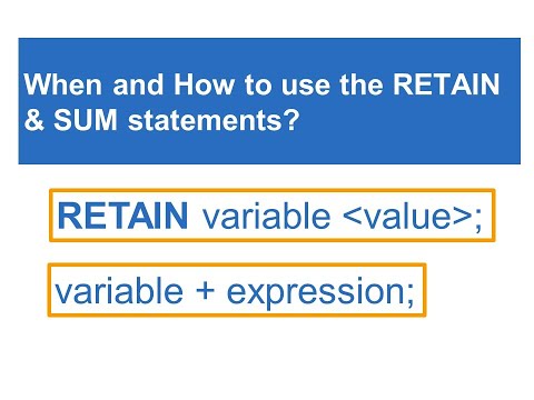 Program Data Vector (part-2) | The RETAIN Statement | The SUM Statement