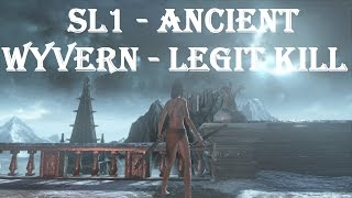 Dark Souls 3, SL1 - Ancient Wyvern - legit kill, no plunge attack